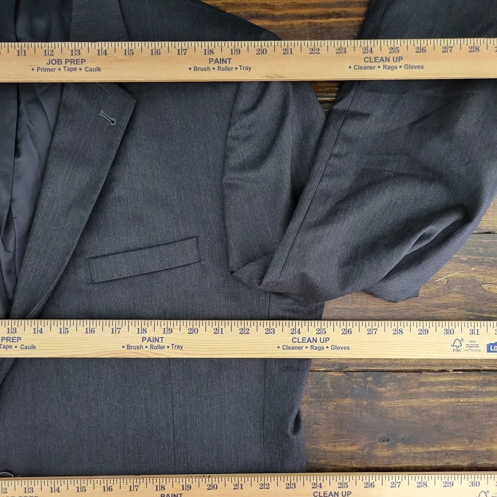 JOS A BANK GORDON Men's Sport Coat Blazer Two Button Charcoal Gray Wool‎ 48L